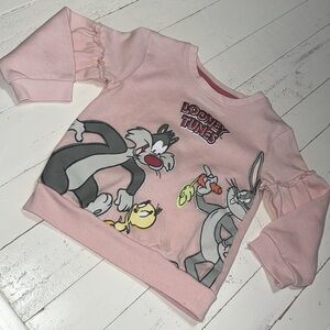 3T vintage Looney Tunes bugs Bunny, Tweety, Sylvester pink girls Sweatshirt
